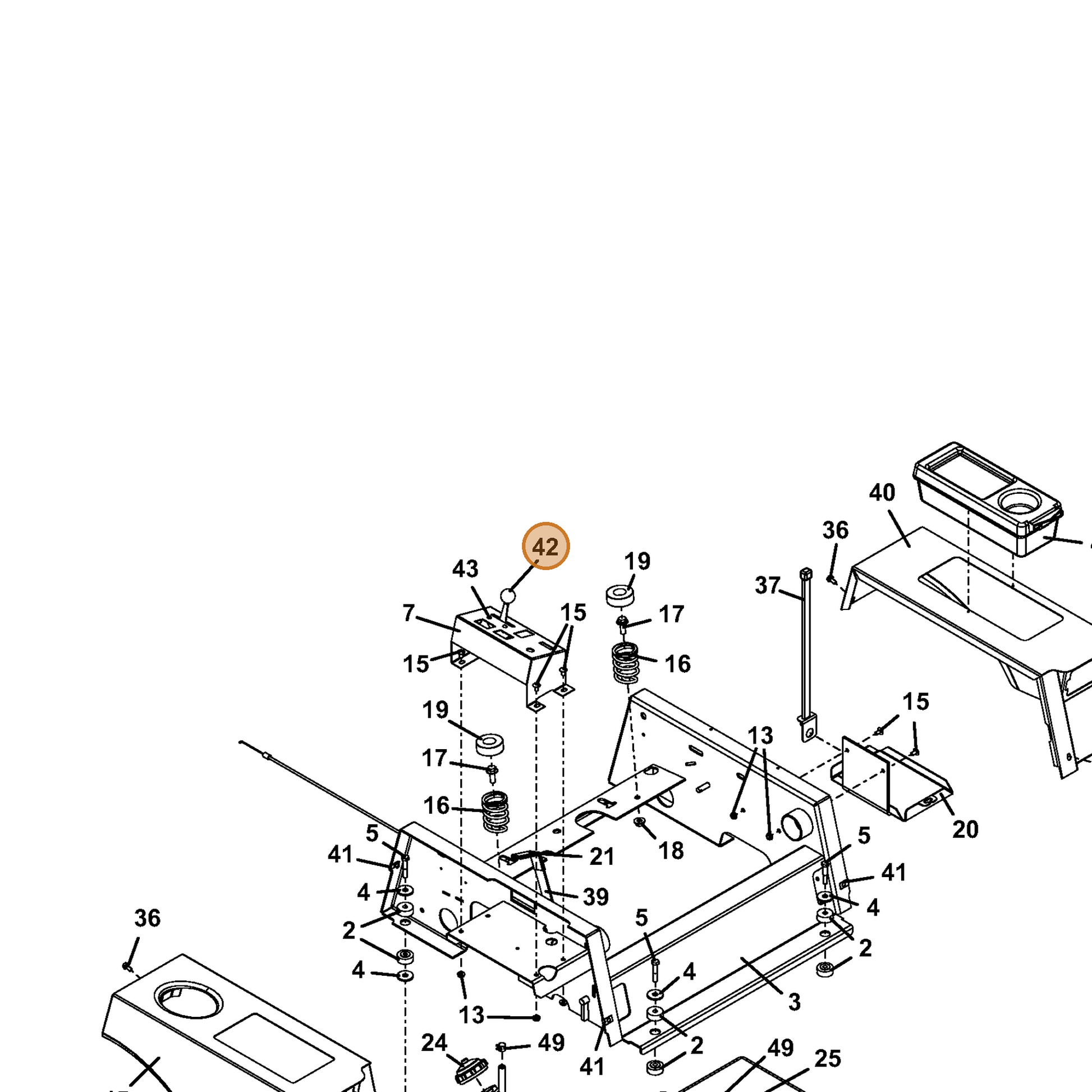 Grasshopper part 142214 — IPL diagram snippet (6x zoom, amber highlight)