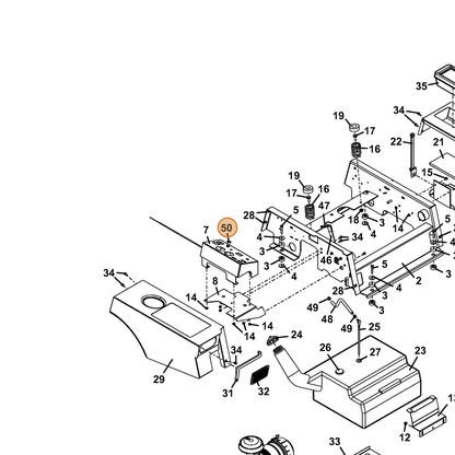 Grasshopper part 142234 — IPL diagram snippet (6x zoom, amber highlight)