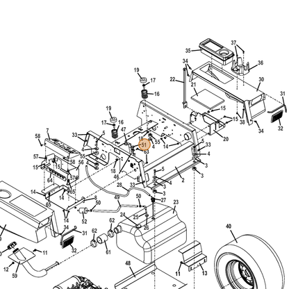 Grasshopper part 142235 — IPL diagram snippet (6x zoom, amber highlight)