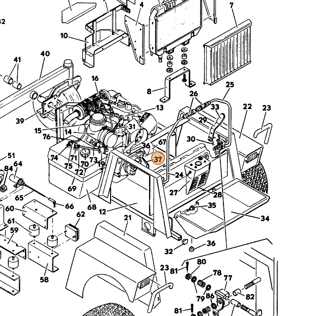 Grasshopper part 142295 — IPL diagram snippet (6x zoom, amber highlight)