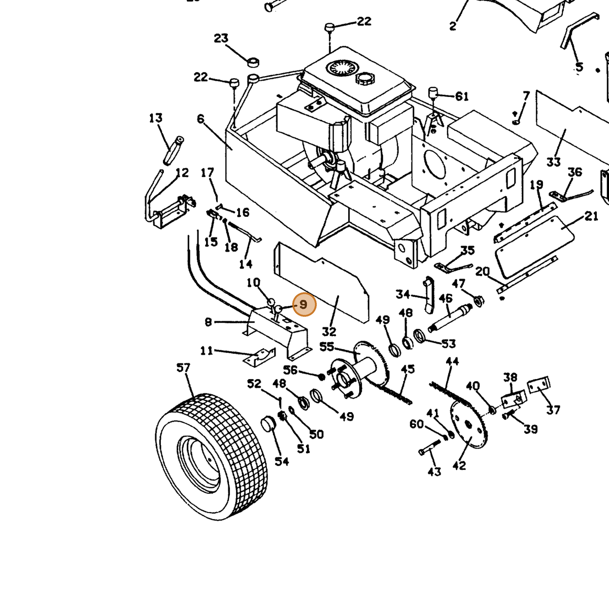 Grasshopper part 142315 — IPL diagram snippet (6x zoom, amber highlight)
