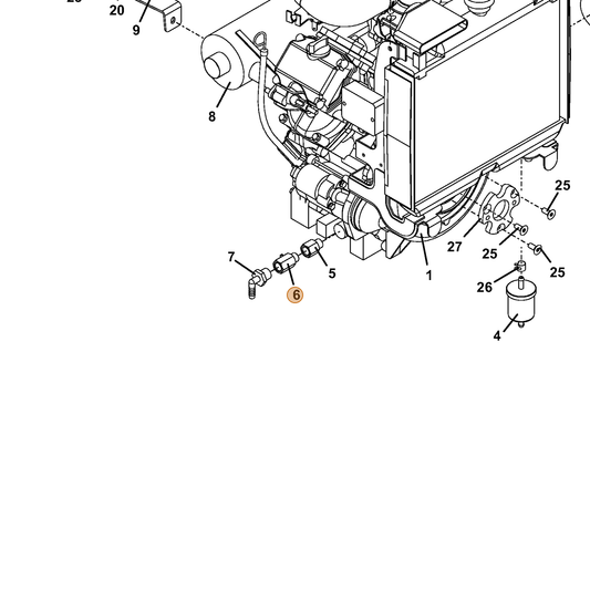 Grasshopper part 143610 — IPL diagram snippet (6x zoom, amber highlight)
