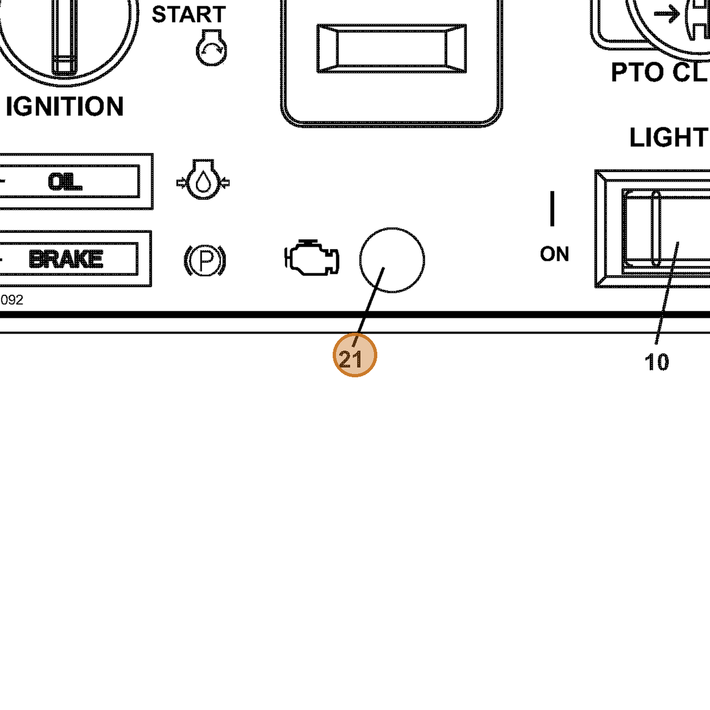 Grasshopper part 161092 — IPL diagram snippet (6x zoom, amber highlight)