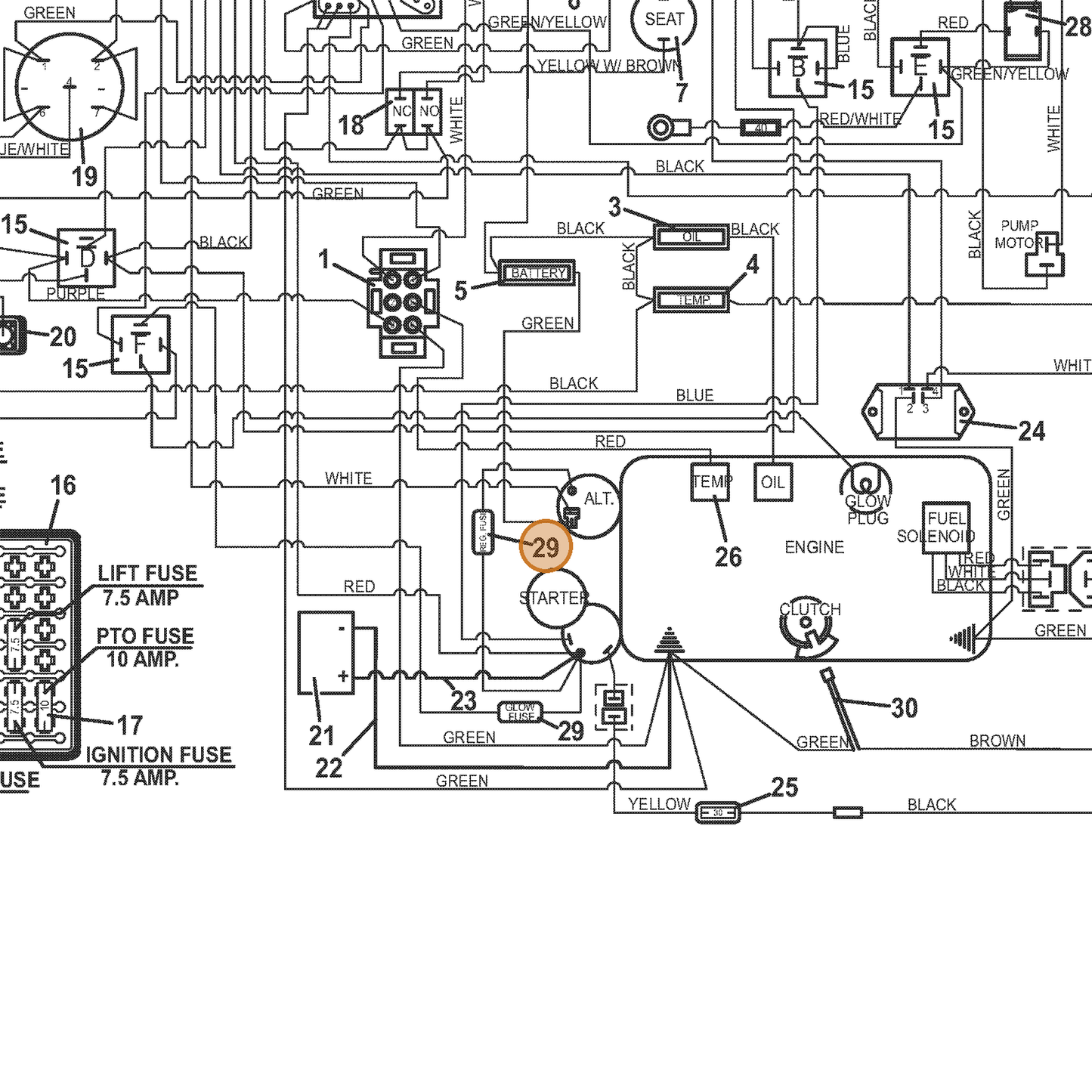 Grasshopper part 161146 — IPL diagram snippet (6x zoom, amber highlight)