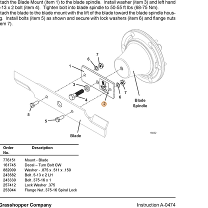 Grasshopper part 161745 — IPL diagram snippet (6x zoom, amber highlight)