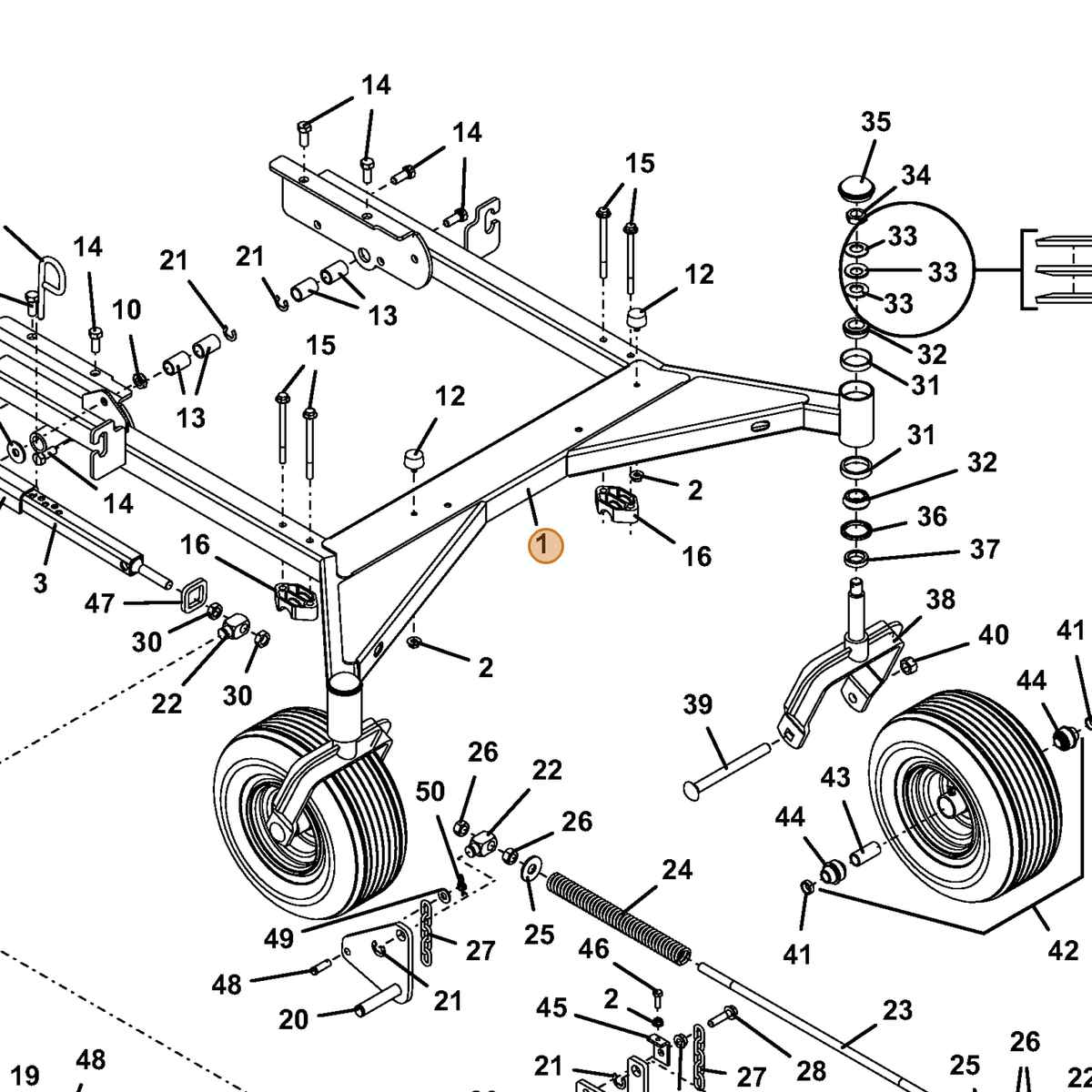 Grasshopper part 162187 — IPL diagram snippet (6x zoom, amber highlight)