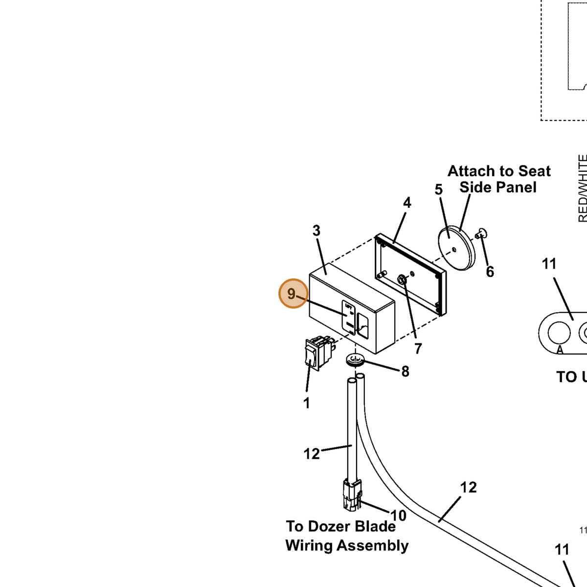 Grasshopper part 162199 — IPL diagram snippet (6x zoom, amber highlight)