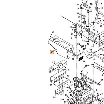 Grasshopper part 163186 — IPL diagram snippet (6x zoom, amber highlight)