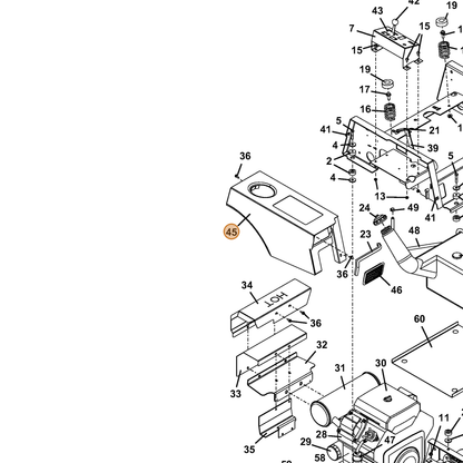 Grasshopper part 163400 — IPL diagram snippet (6x zoom, amber highlight)