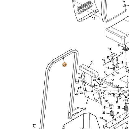 Grasshopper part 165092 — IPL diagram snippet (6x zoom, amber highlight)