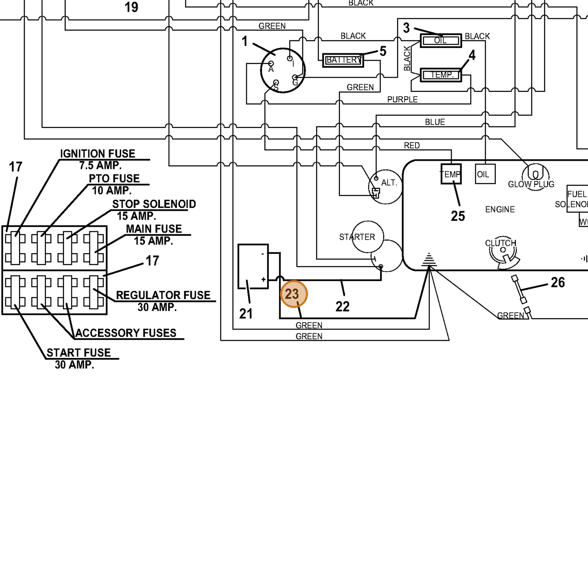 Grasshopper part 180282 — IPL diagram snippet (6x zoom, amber highlight)
