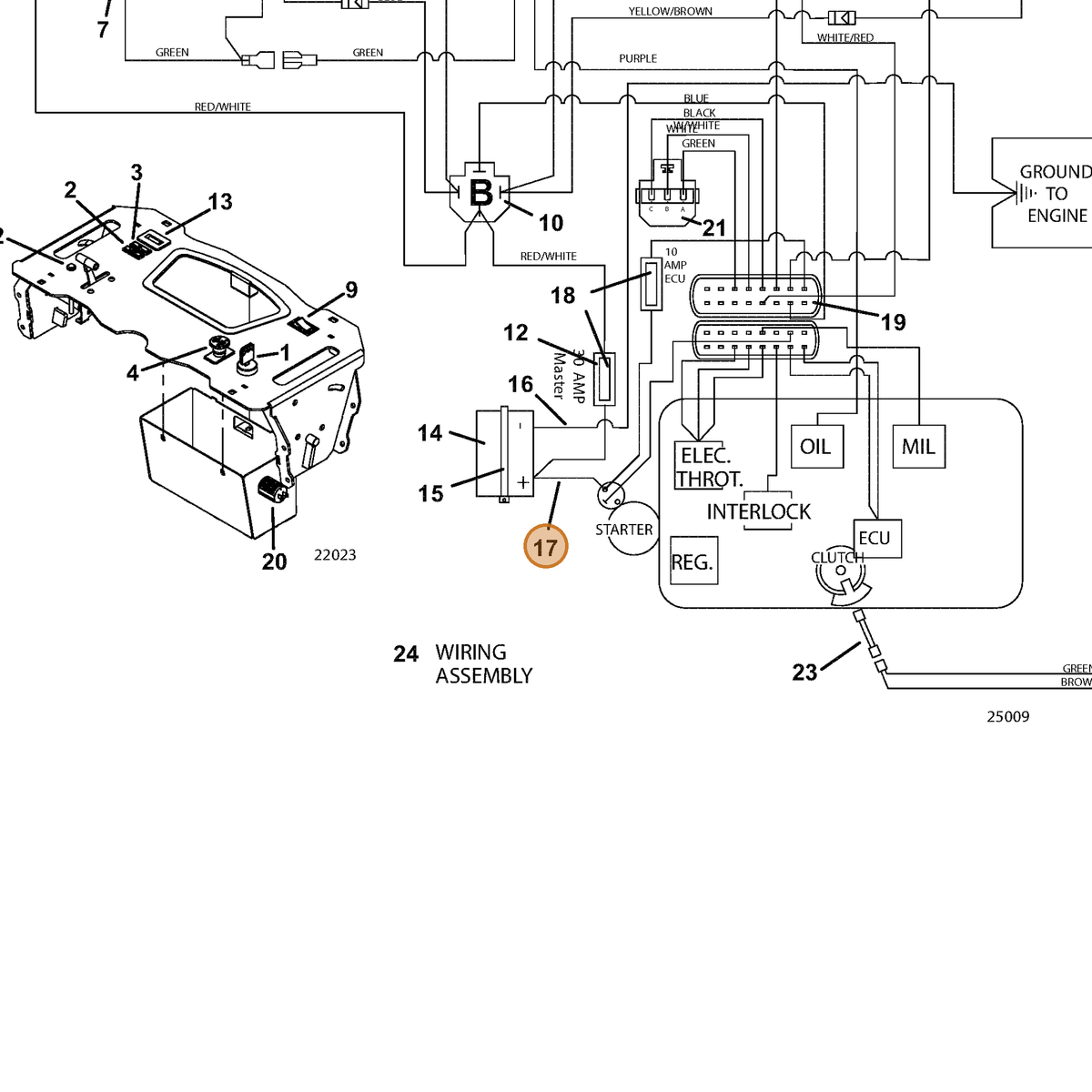 Grasshopper part 180342 — IPL diagram snippet (6x zoom, amber highlight)