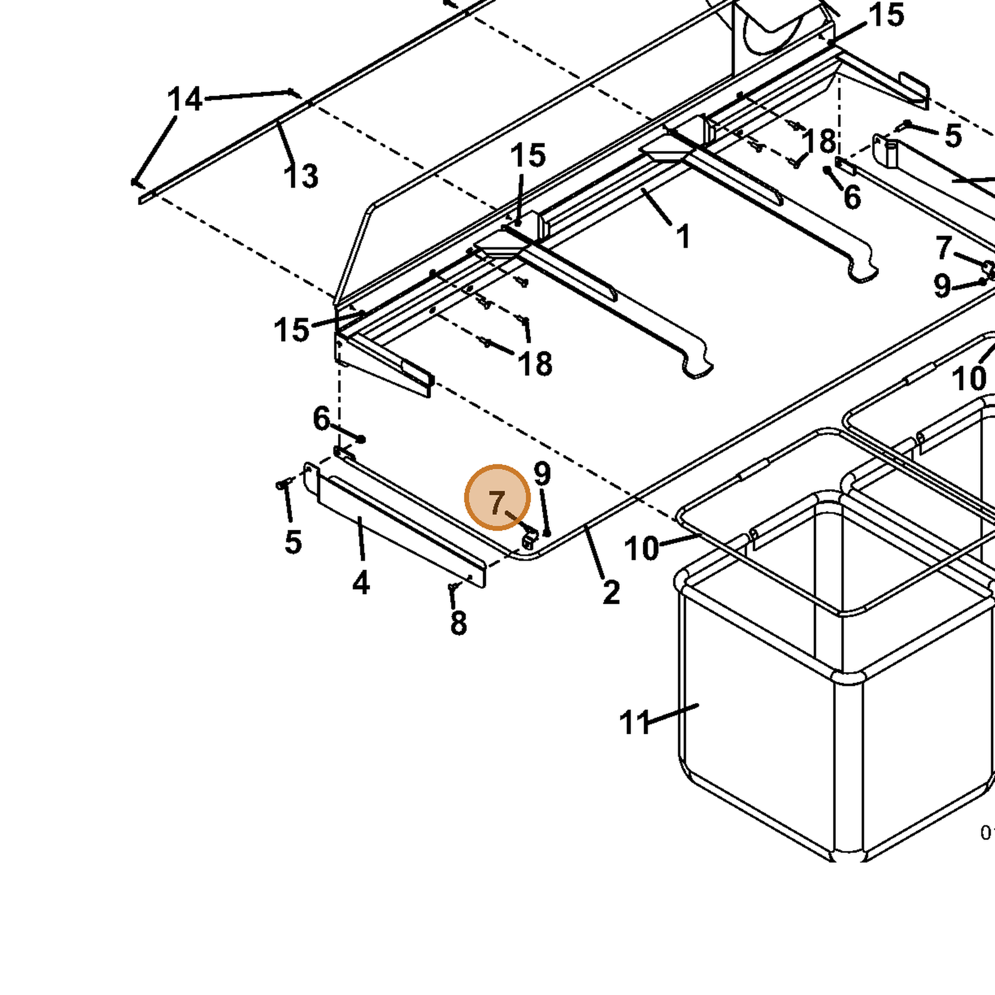 Grasshopper part 180630 — IPL diagram snippet (6x zoom, amber highlight)