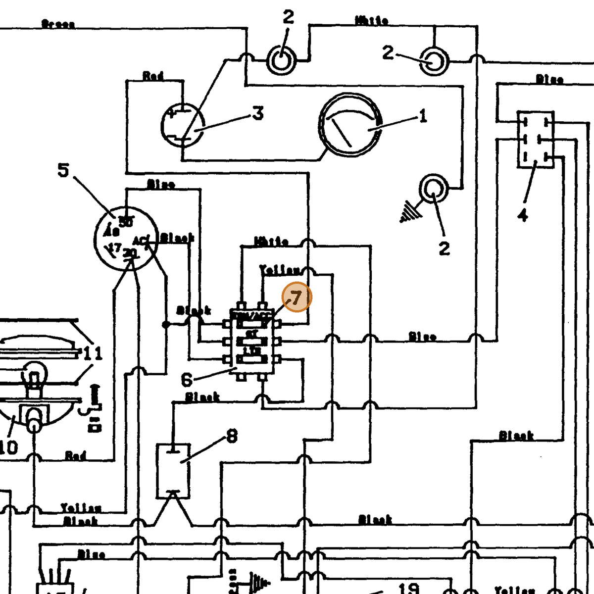 Grasshopper part 181560 — IPL diagram snippet (6x zoom, amber highlight)