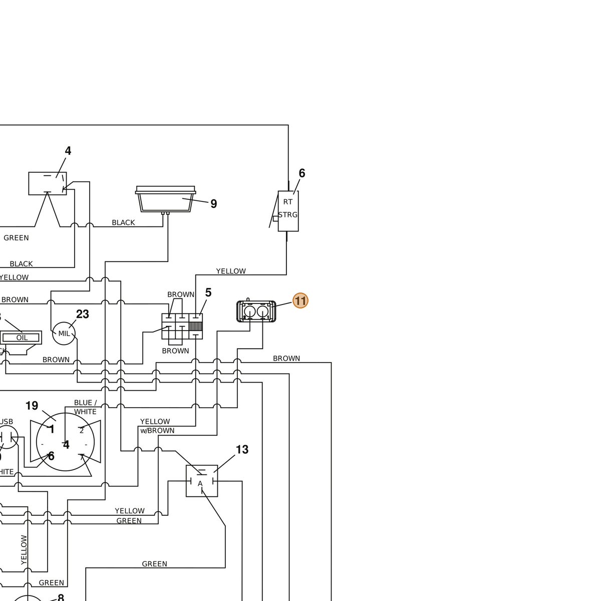 Grasshopper part 181775 — IPL diagram snippet (6x zoom, amber highlight)