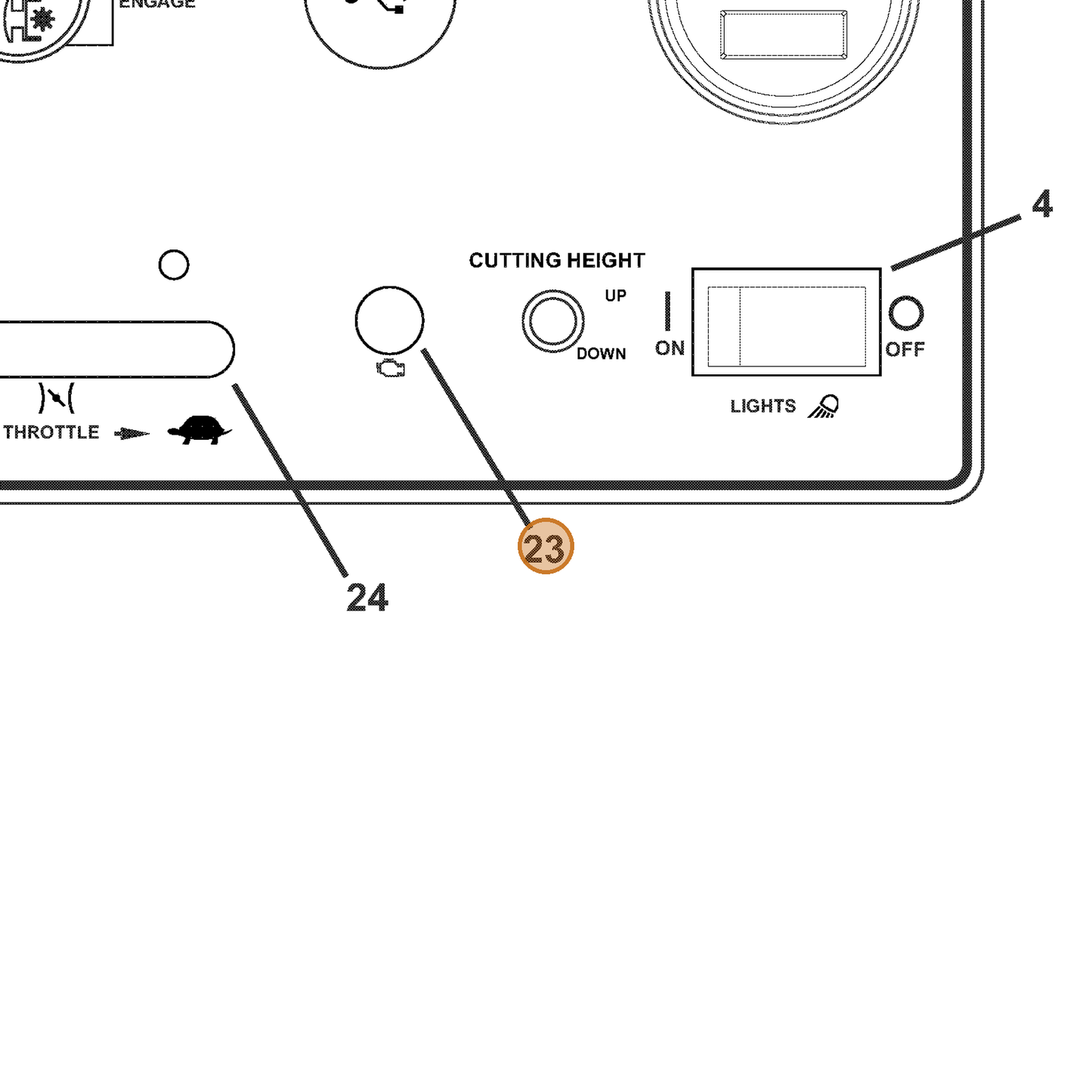 Grasshopper part 182322 — IPL diagram snippet (6x zoom, amber highlight)