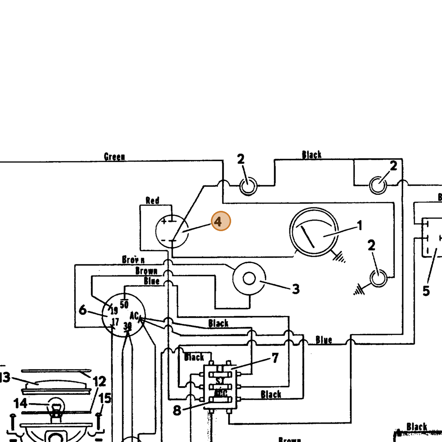 Grasshopper part 182460 — IPL diagram snippet (6x zoom, amber highlight)