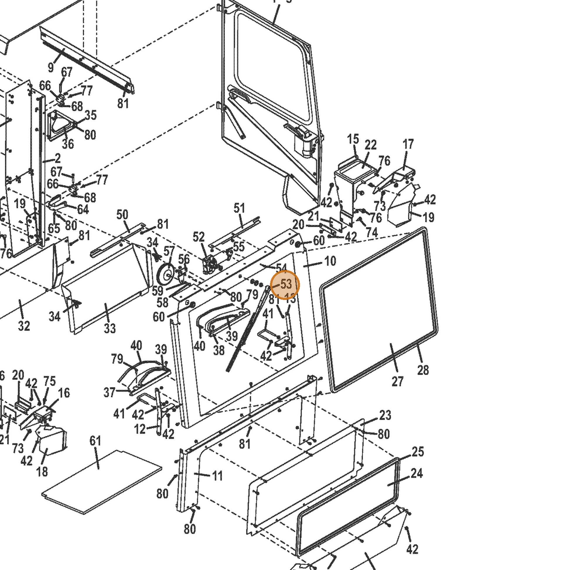 Grasshopper part 182552 — IPL diagram snippet (6x zoom, amber highlight)