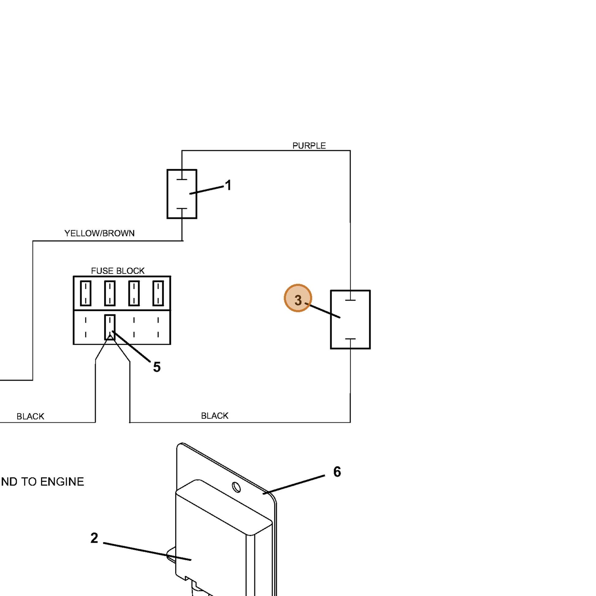 Grasshopper part 183954 — IPL diagram snippet (6x zoom, amber highlight)