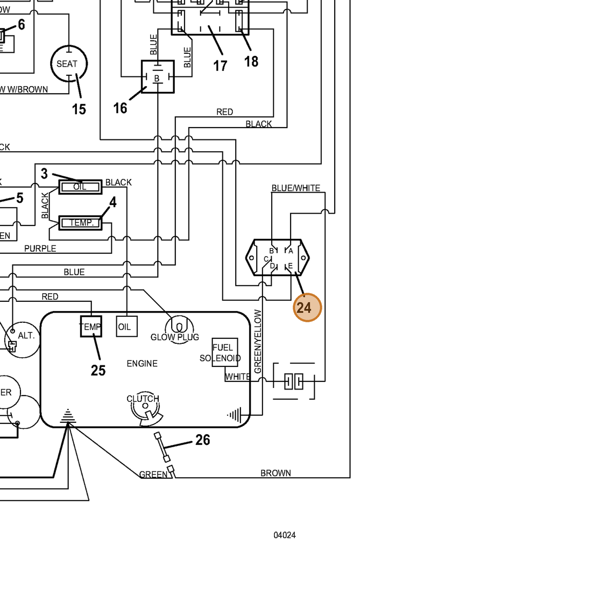 Grasshopper part 184217 — IPL diagram snippet (6x zoom, amber highlight)
