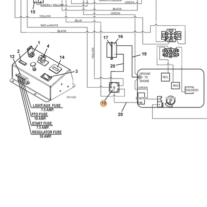 Grasshopper part 184251 — IPL diagram snippet (6x zoom, amber highlight)