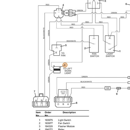 Grasshopper part 184921 — IPL diagram snippet (6x zoom, amber highlight)