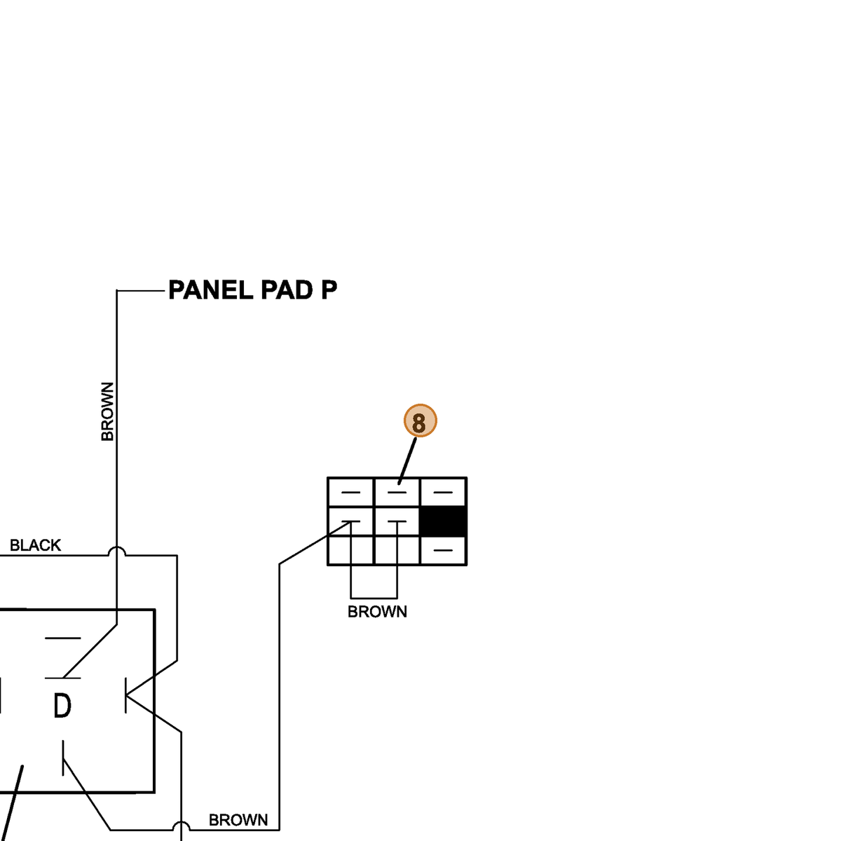 Grasshopper part 184942 — IPL diagram snippet (6x zoom, amber highlight)