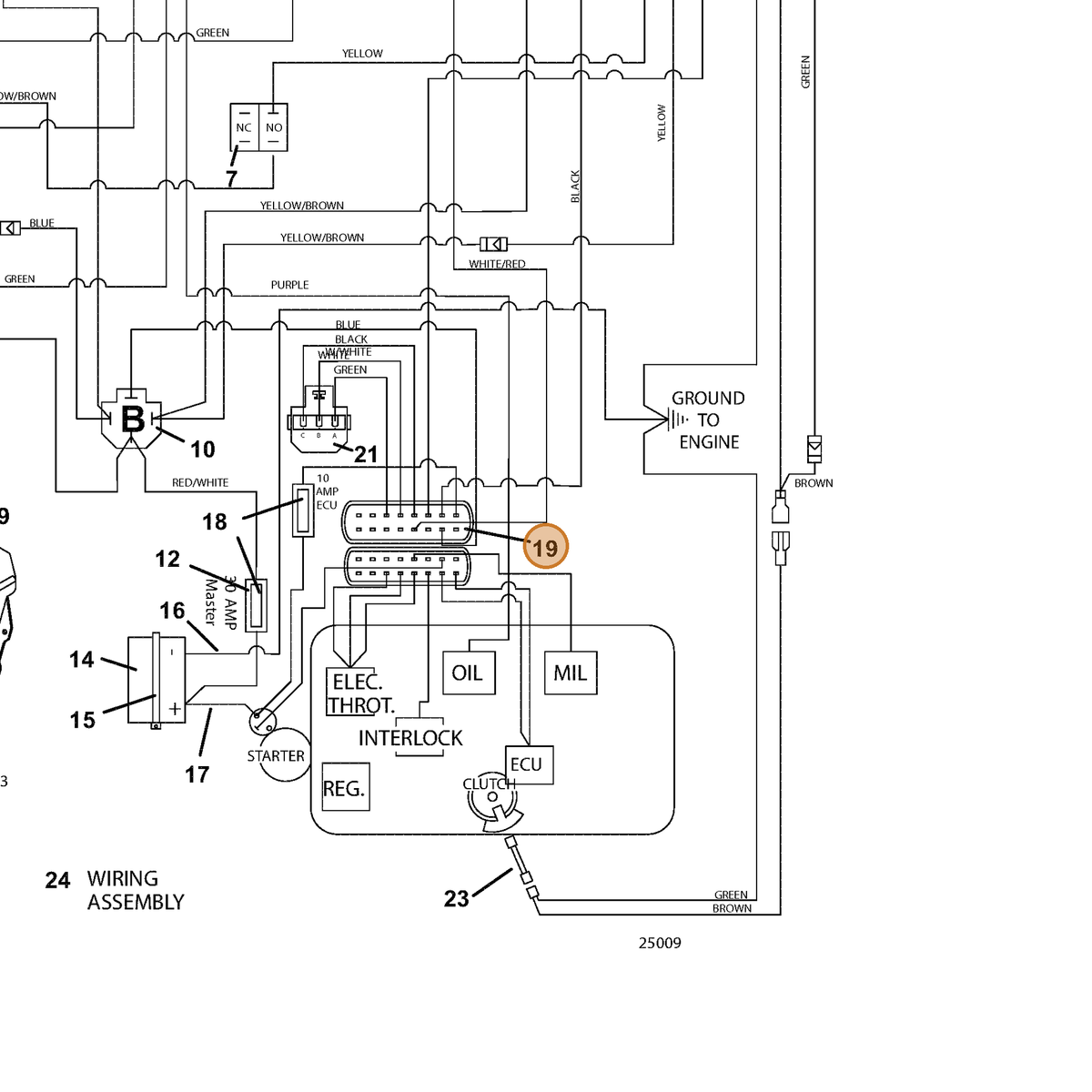 Grasshopper part 184943 — IPL diagram snippet (6x zoom, amber highlight)