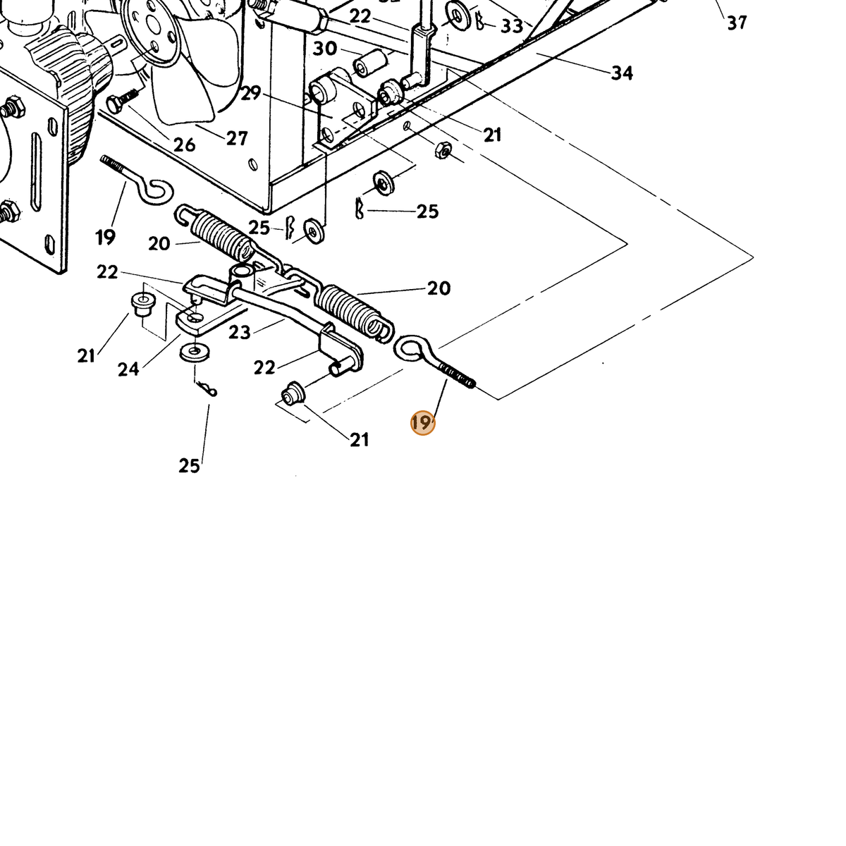Grasshopper part 240026 — IPL diagram snippet (6x zoom, amber highlight)