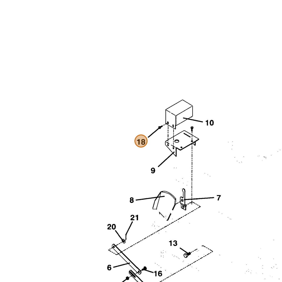 Grasshopper part 243005 — IPL diagram snippet (6x zoom, amber highlight)
