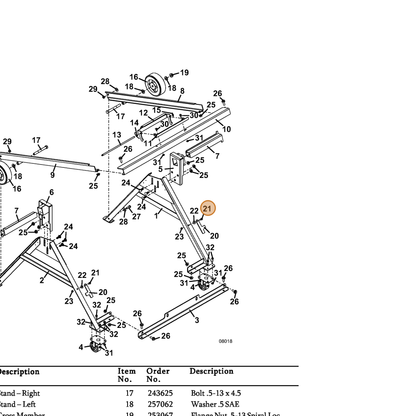 Grasshopper part 243018 — IPL diagram snippet (6x zoom, amber highlight)