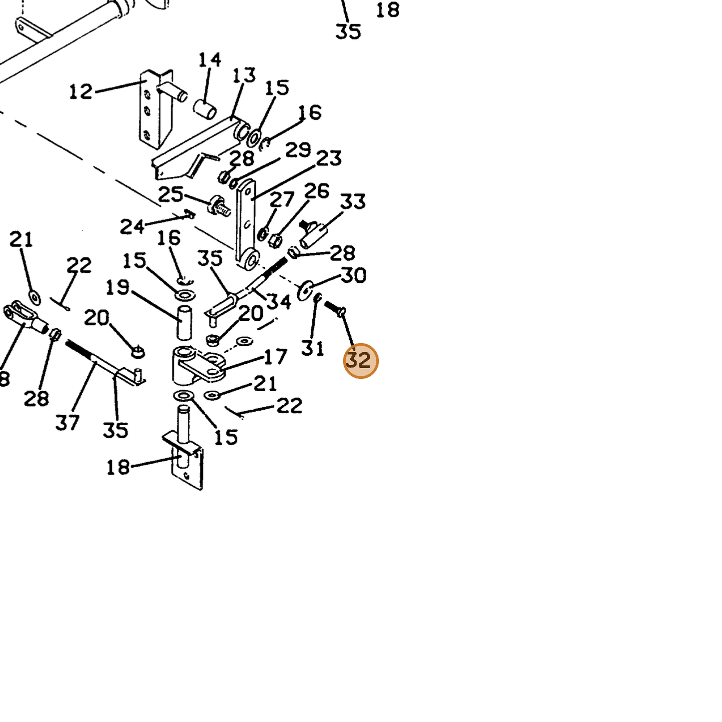 Grasshopper part 243025 — IPL diagram snippet (6x zoom, amber highlight)