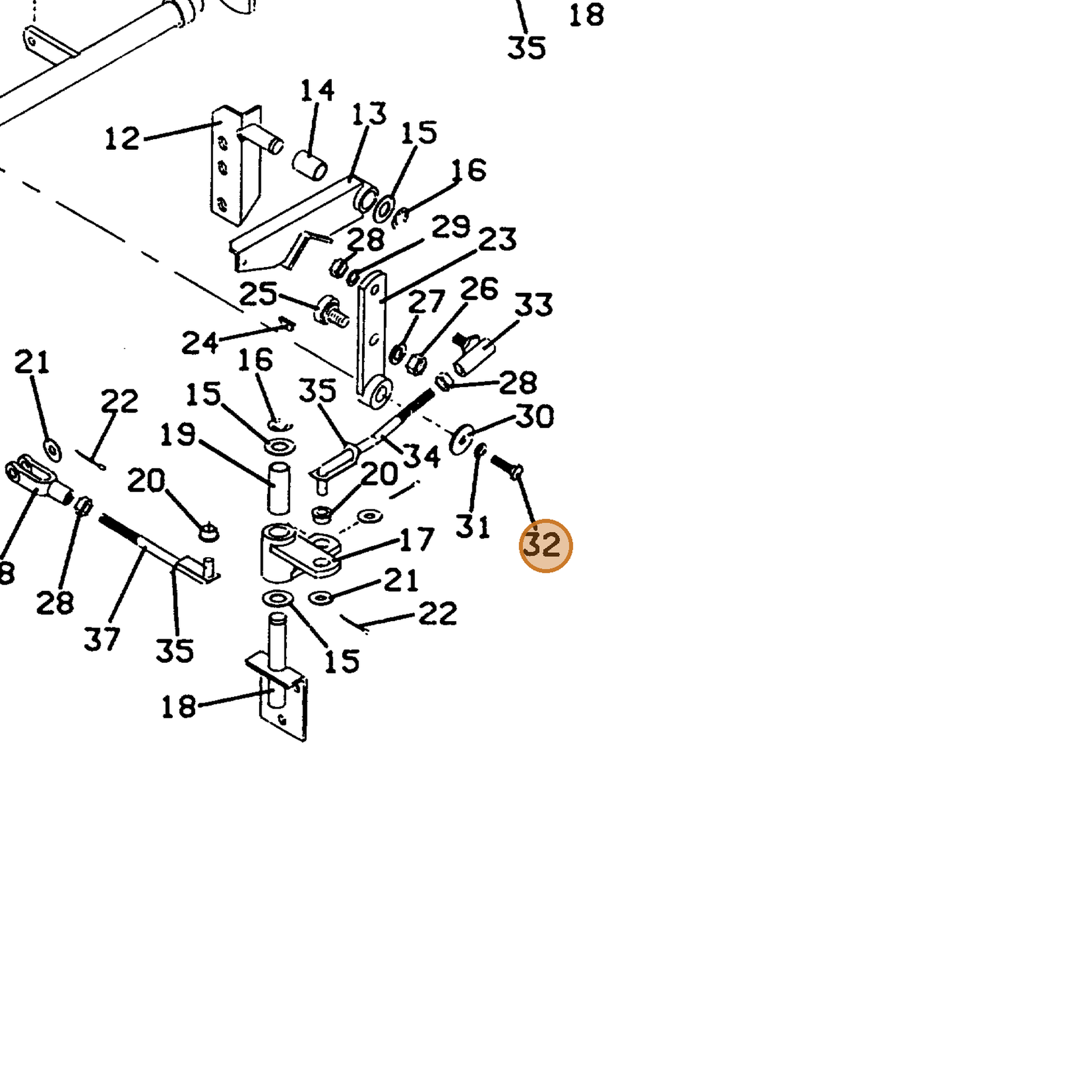 Grasshopper part 243025 — IPL diagram snippet (6x zoom, amber highlight)