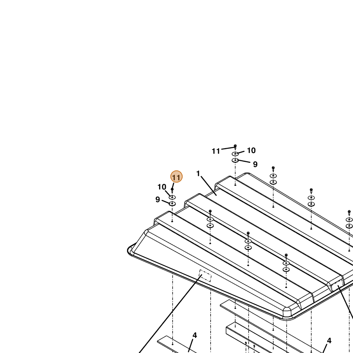 Grasshopper part 243026 — IPL diagram snippet (6x zoom, amber highlight)