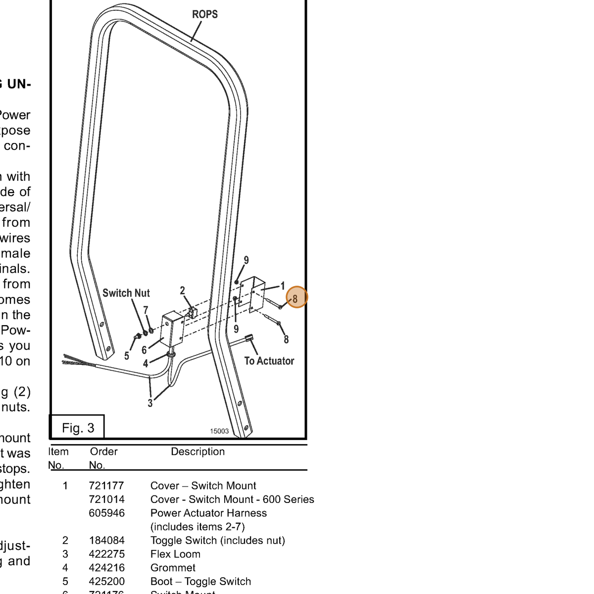 Grasshopper part 243050 — IPL diagram snippet (6x zoom, amber highlight)
