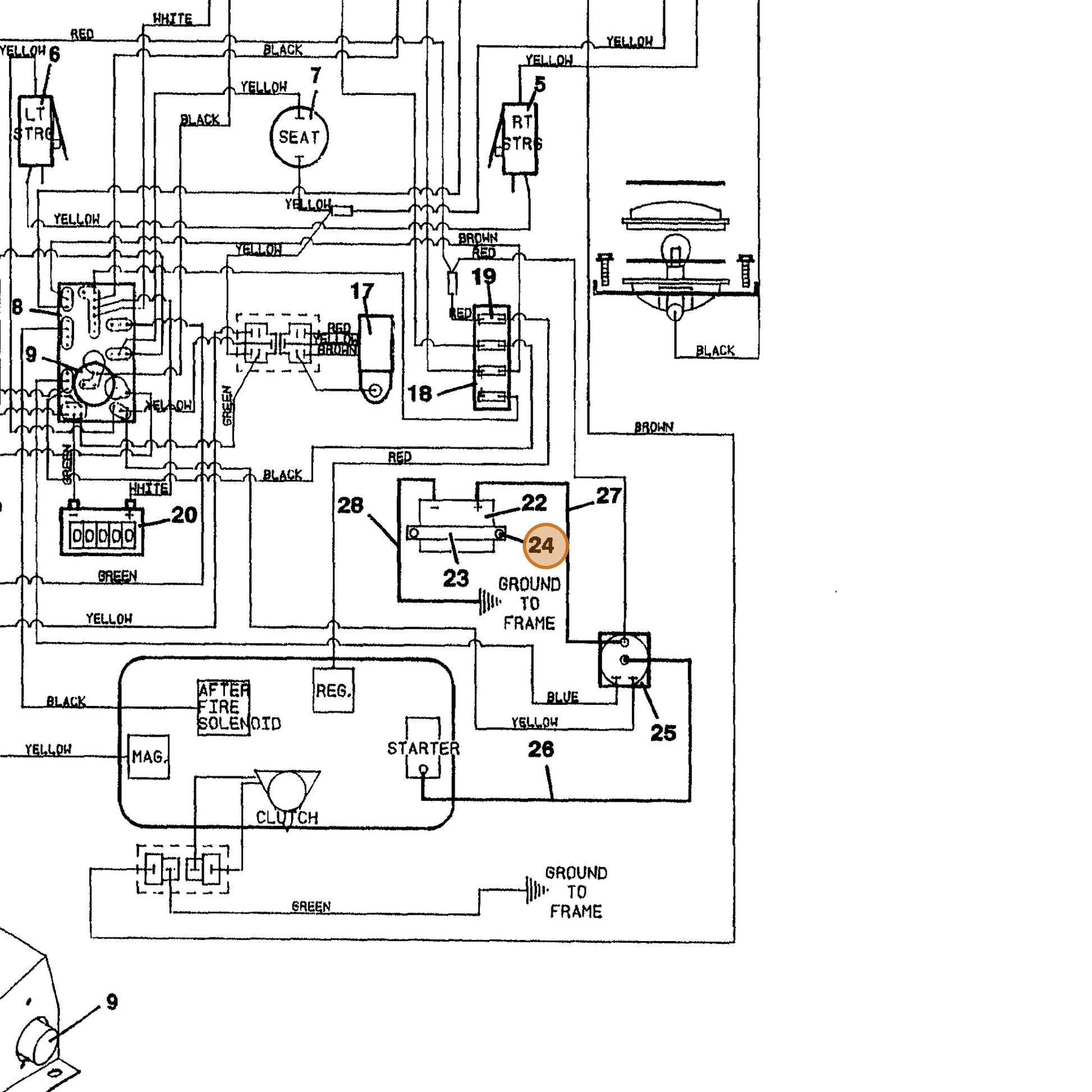 Grasshopper part 243280 — IPL diagram snippet (6x zoom, amber highlight)