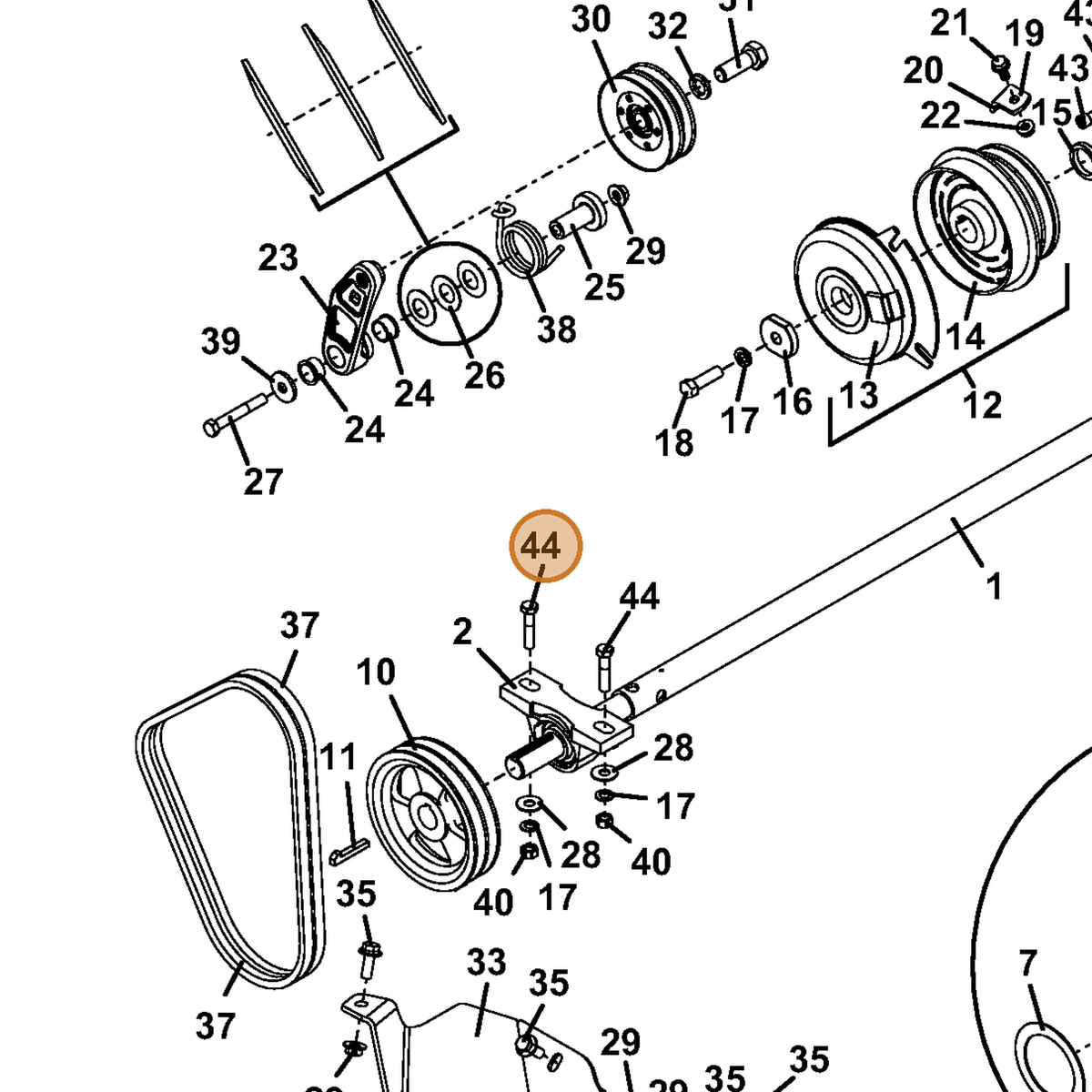 Grasshopper part 243343 — IPL diagram snippet (6x zoom, amber highlight)