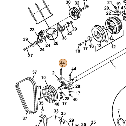Grasshopper part 243343 — IPL diagram snippet (6x zoom, amber highlight)