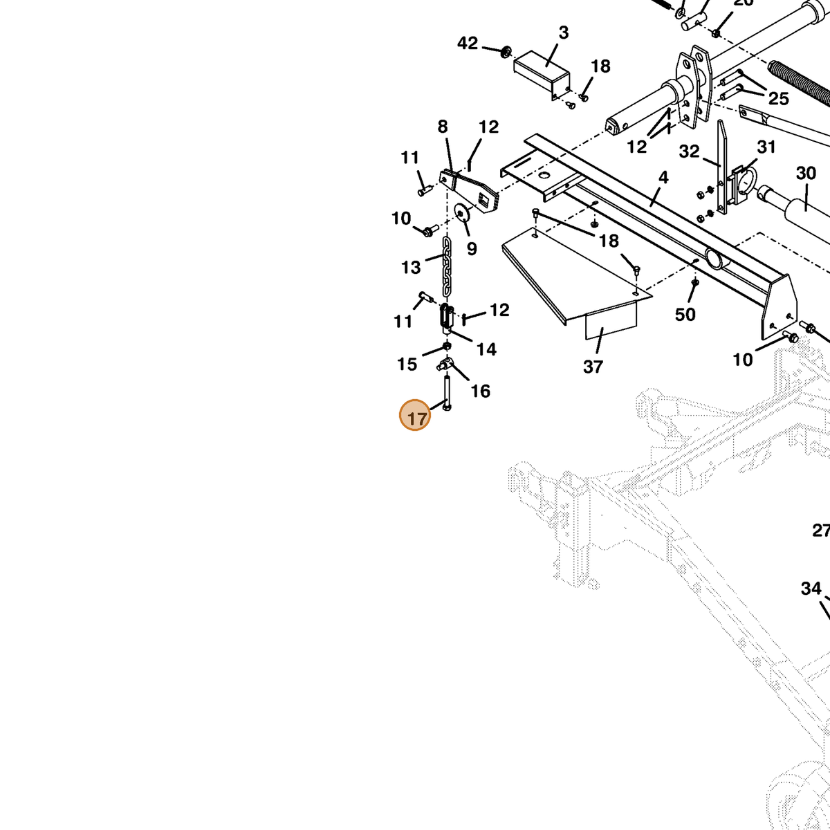 Grasshopper part 243364 — IPL diagram snippet (6x zoom, amber highlight)