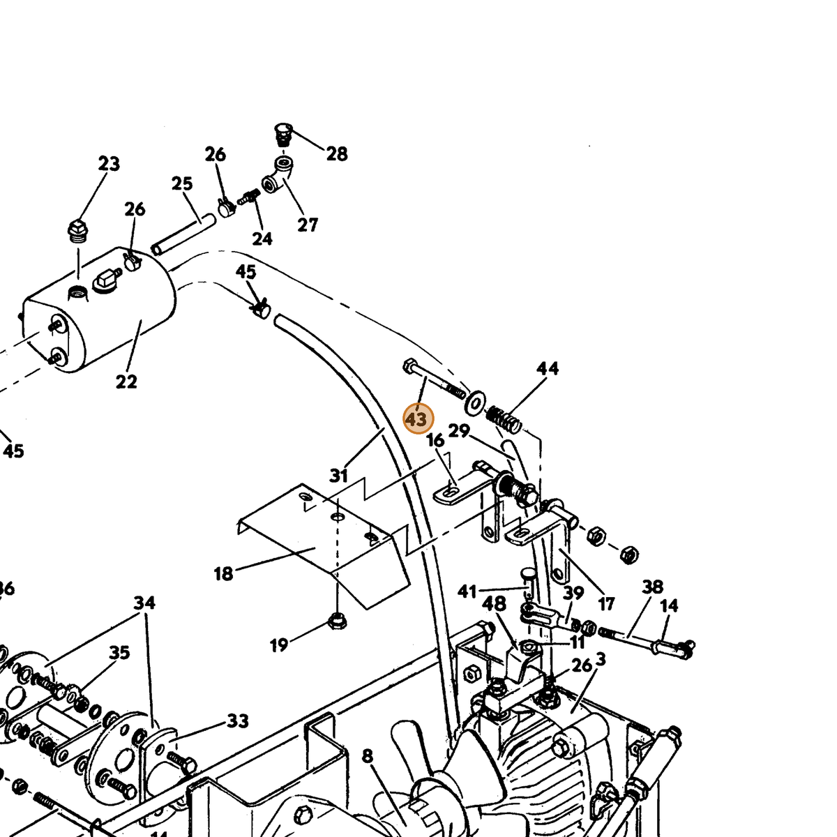 Grasshopper part 243366 — IPL diagram snippet (6x zoom, amber highlight)