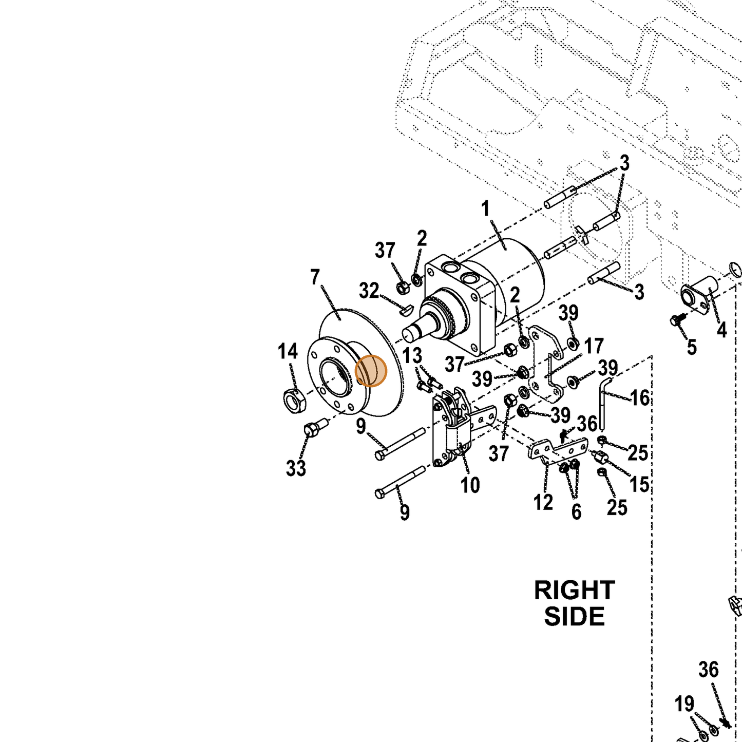 Grasshopper part 243386 — IPL diagram snippet (6x zoom, amber highlight)