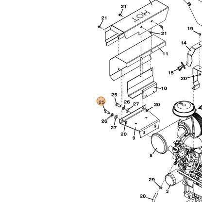 Grasshopper part 243445 — IPL diagram snippet (6x zoom, amber highlight)