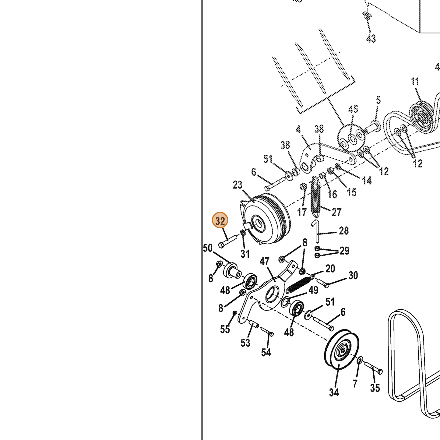 Grasshopper part 243466 — IPL diagram snippet (6x zoom, amber highlight)