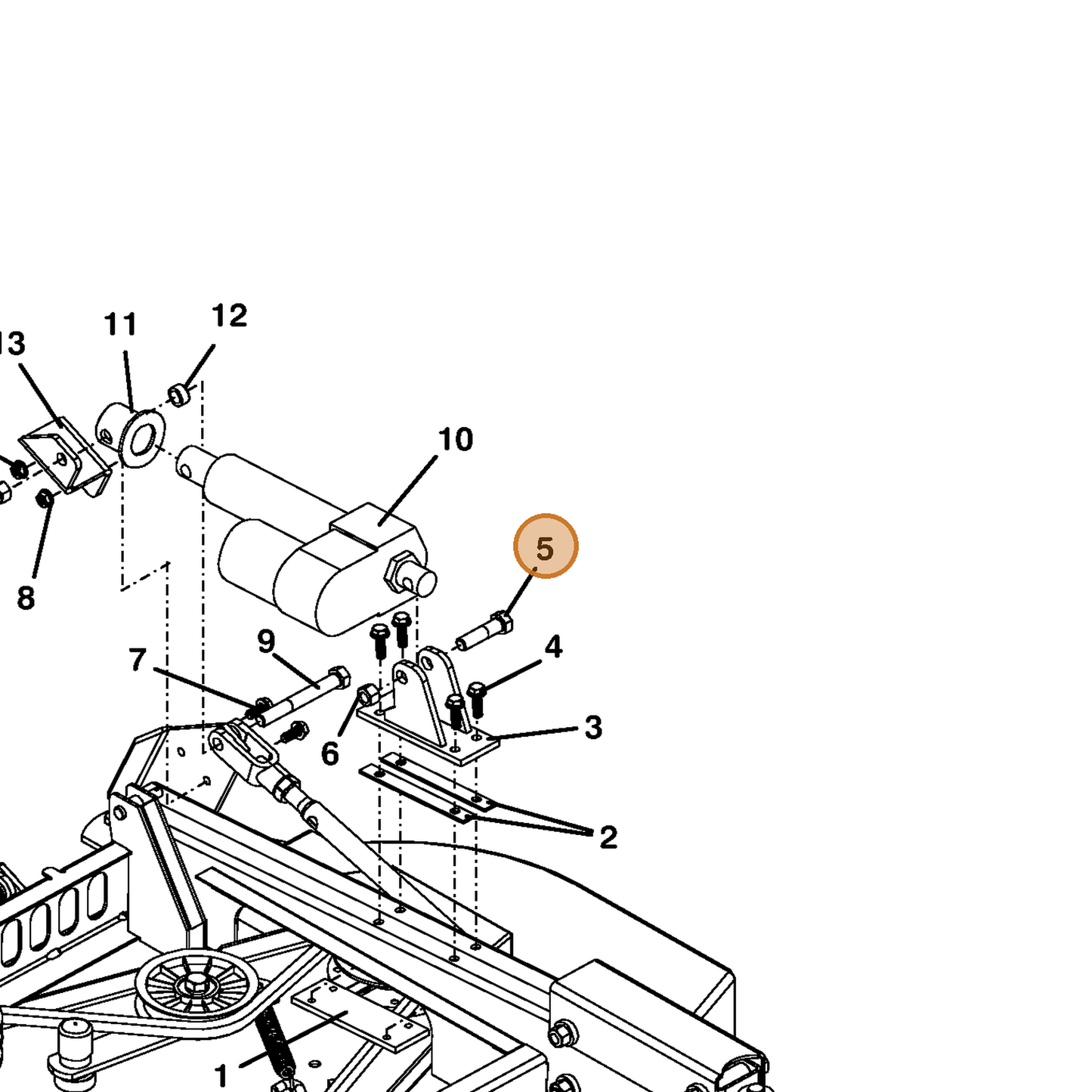 Grasshopper part 243580 — IPL diagram snippet (6x zoom, amber highlight)