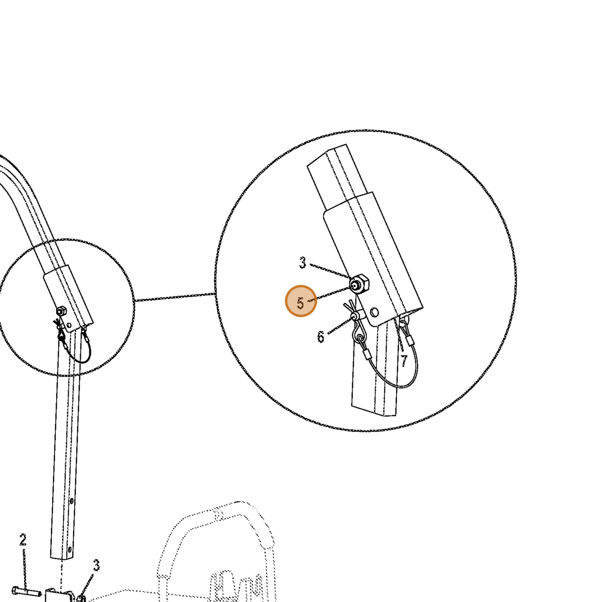 Grasshopper part 243605 — IPL diagram snippet (6x zoom, amber highlight)