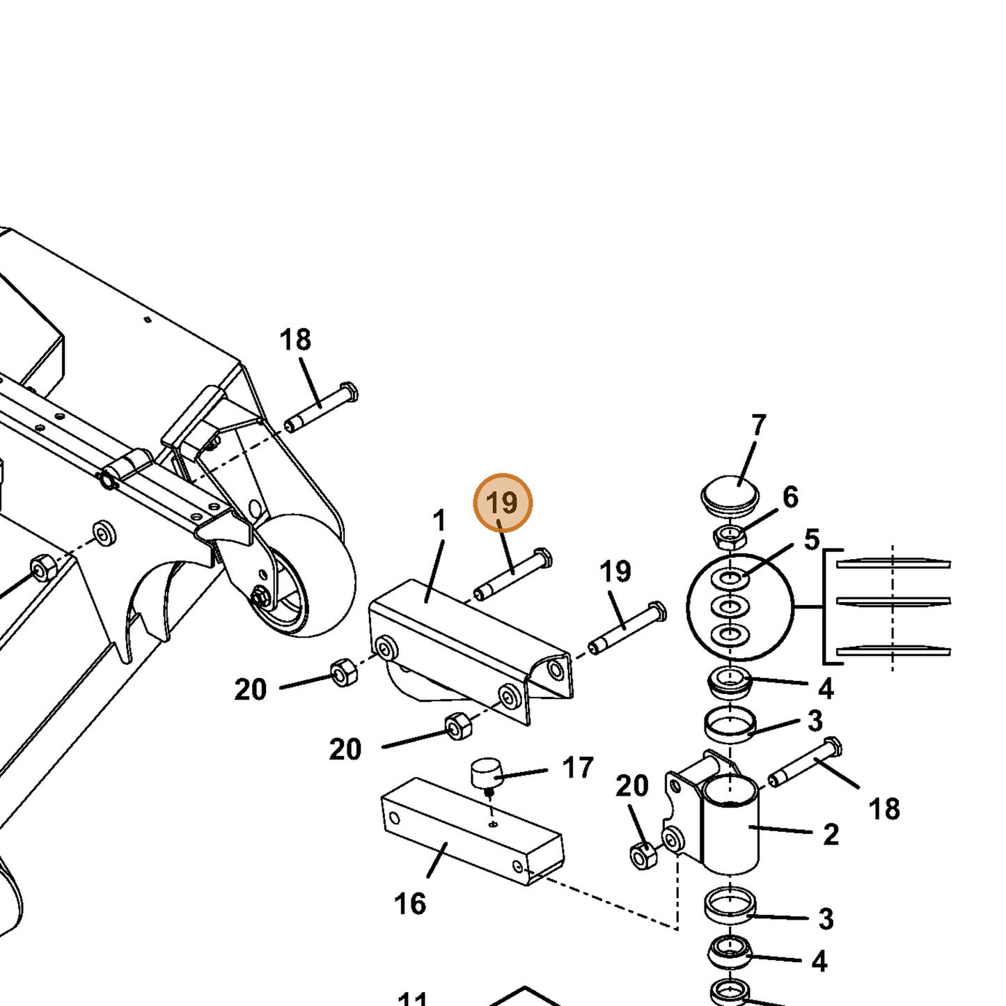 Grasshopper part 243616 — IPL diagram snippet (6x zoom, amber highlight)