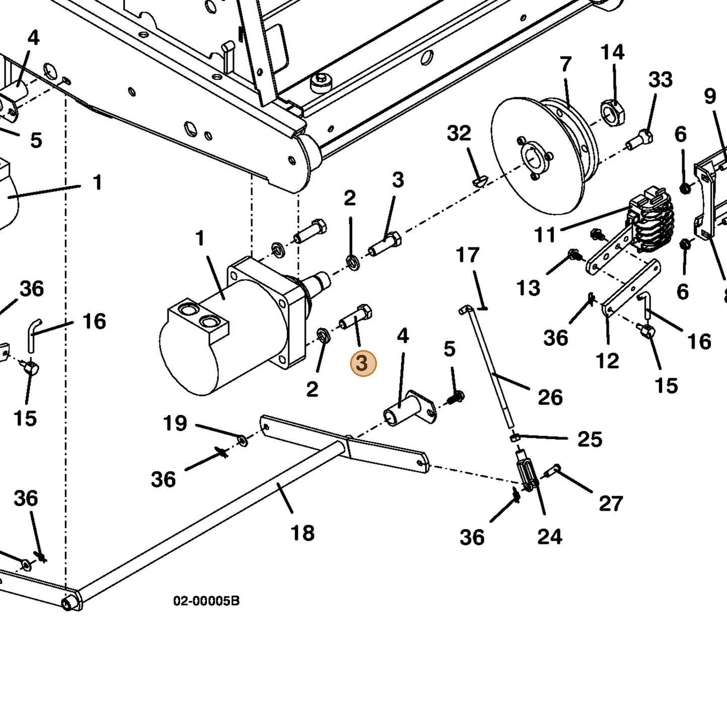 Grasshopper part 243770 — IPL diagram snippet (6x zoom, amber highlight)
