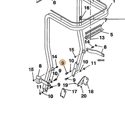Grasshopper part 243800 — IPL diagram snippet (6x zoom, amber highlight)