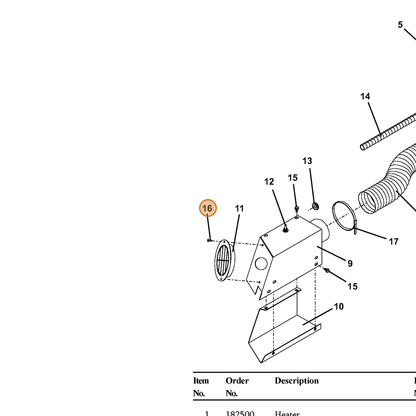 Grasshopper part 250168 — IPL diagram snippet (6x zoom, amber highlight)