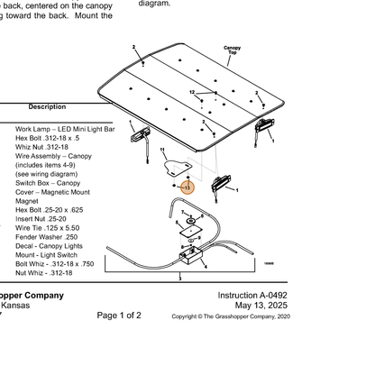 Grasshopper part 253036 — IPL diagram snippet (6x zoom, amber highlight)
